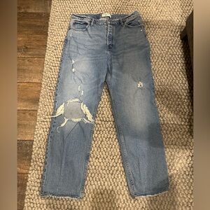 Abercrombie & Fitch High Rise Distressed Blue Jeans